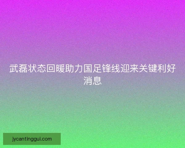 武磊状态回暖助力国足锋线迎来关键利好消息