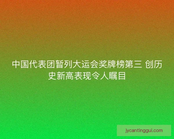 中国代表团暂列大运会奖牌榜第三 创历史新高表现令人瞩目 中国代表团暂列大运会奖牌榜第三 创历史新高表现令人瞩目